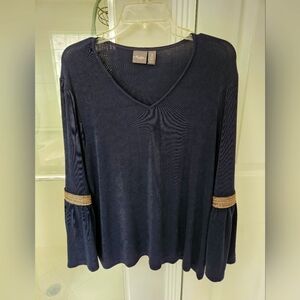 FINAL PRICE B4 DONATION Chicos 3 blue top